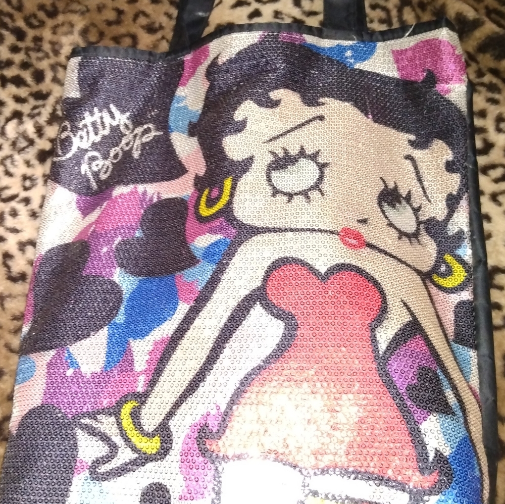 Sequins Betty boop tote bag